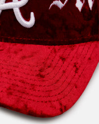 New Era Atlanta Braves 'Velvet Gothic Script' 9FORTY A-Frame Snapback Maroon