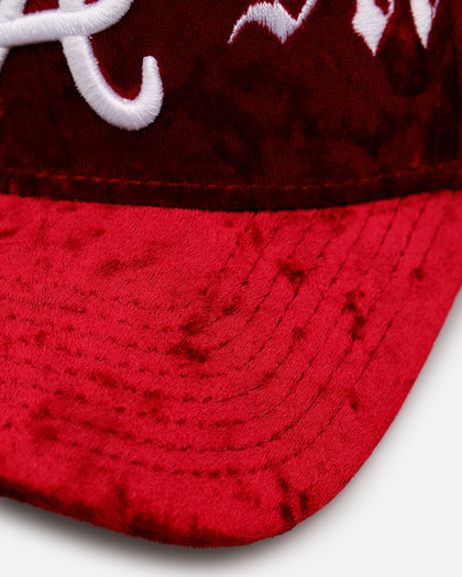 New Era Atlanta Braves 'Velvet Gothic Script' 9FORTY A-Frame Snapback Maroon