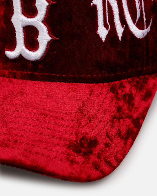 New Era Boston Red Sox 'Velvet Gothic Script' 9FORTY A-Frame Snapback Maroon
