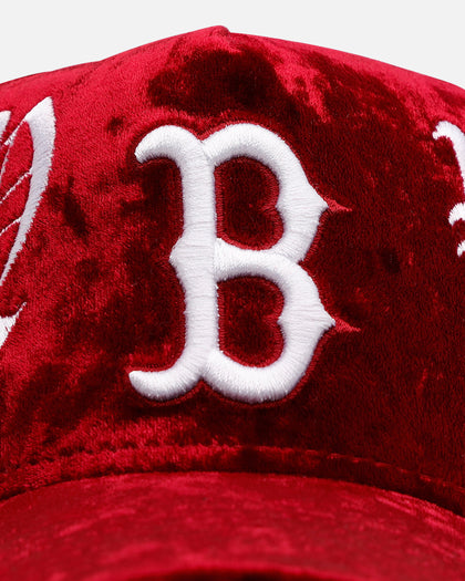 New Era Boston Red Sox 'Velvet Gothic Script' 9FORTY A-Frame Snapback Maroon