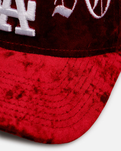 New Era Los Angeles Dodgers 'Velvet Gothic Script' 9FORTY A-Frame Snapback Maroon