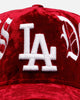 New Era Los Angeles Dodgers 'Velvet Gothic Script' 9FORTY A-Frame Snapback Maroon