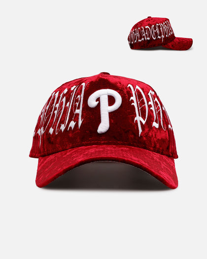 New Era Philadelphia Phillies 'Velvet Gothic Script' 9FORTY A-Frame Snapback Maroon
