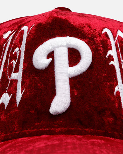 New Era Philadelphia Phillies 'Velvet Gothic Script' 9FORTY A-Frame Snapback Maroon