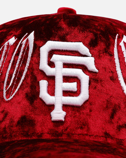 New Era San Francisco Giants 'Velvet Gothic Script' 9FORTY A-Frame Snapback Maroon