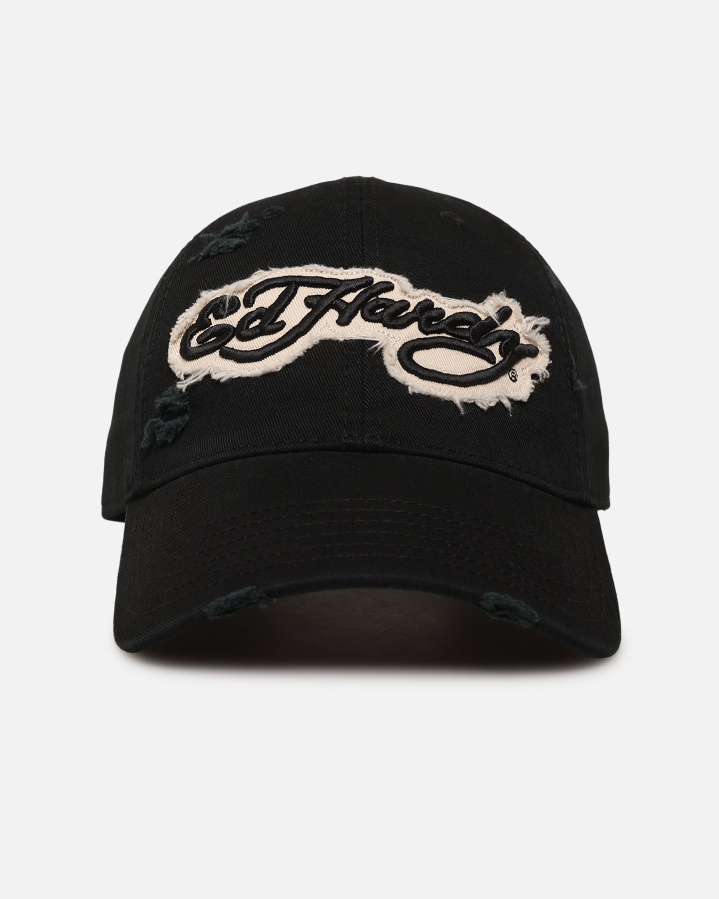 Ed Hardy Distressed Strapback Cap Black | Culture Kings
