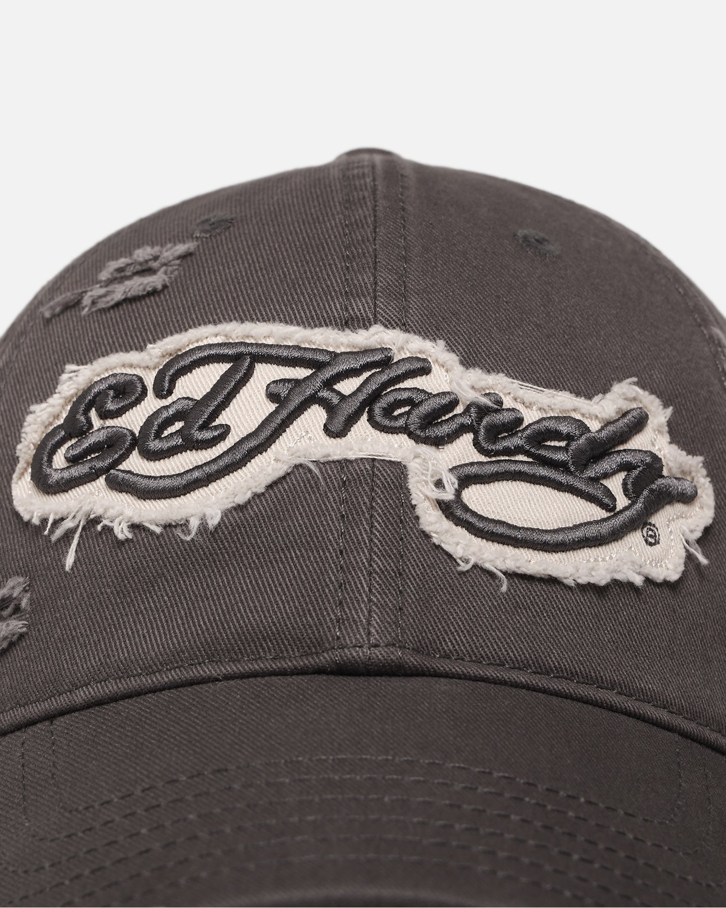Ed Hardy Distressed Strapback Cap Washed Black | Culture Kings