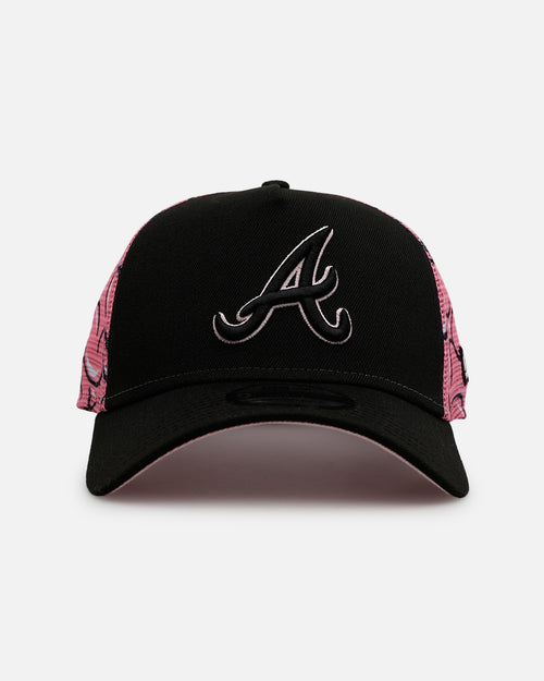 New Era Atlanta Braves 'Thoughtful' 9FORTY A-Frame Trucker Snapback Black/Pink