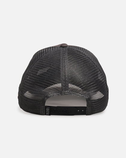 Von Dutch Distressed Patch Trucker Snapback Grey