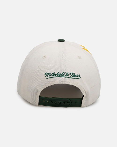 Mitchell & Ness Seattle SuperSonics 'Shark Tooth' Pro Pinch Snapback Cream/Green