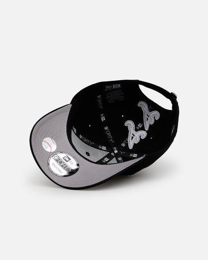 New Era Atlanta Braves 'Spine' 9FORTY A-Frame Strapback Black/White