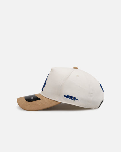 Pro Standard Los Angeles Dodgers 'Signature Suede' Pro Pinch Strapback Eggshell