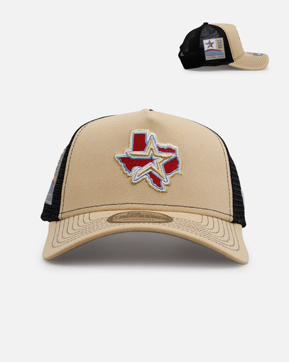 New Era Houston Astros 'Vintage Truckers' 9FORTTY A-Frame Trucker Snapback Vegas Gold