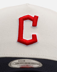 New Era Cleveland Guardians 'Team Color Visor' 9FORTY A-Frame Snapback Chrome/Official Team Color