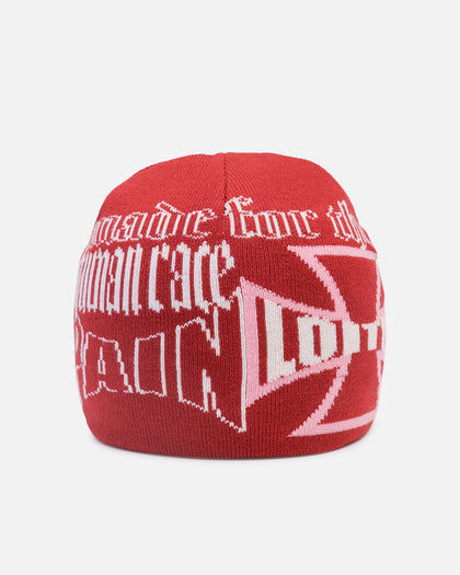 Loiter Motor Knit Skully Red/White