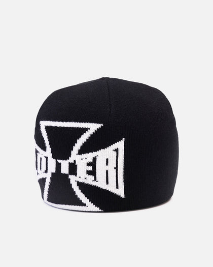 Loiter Motor Skull Knit Beanie Black