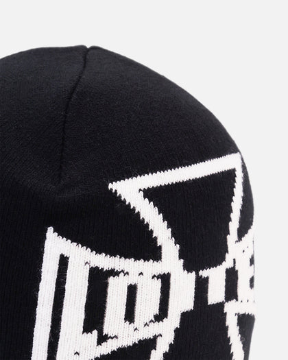 Loiter Motor Skull Knit Beanie Black