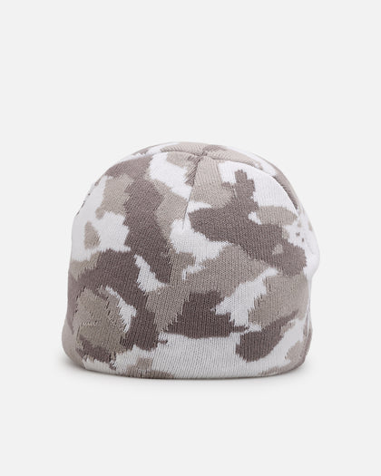 Loiter Motor Skull Knit Beanie Snow Camo