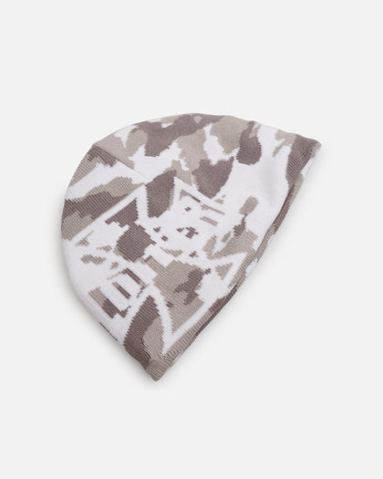 Loiter Motor Skull Knit Beanie Snow Camo