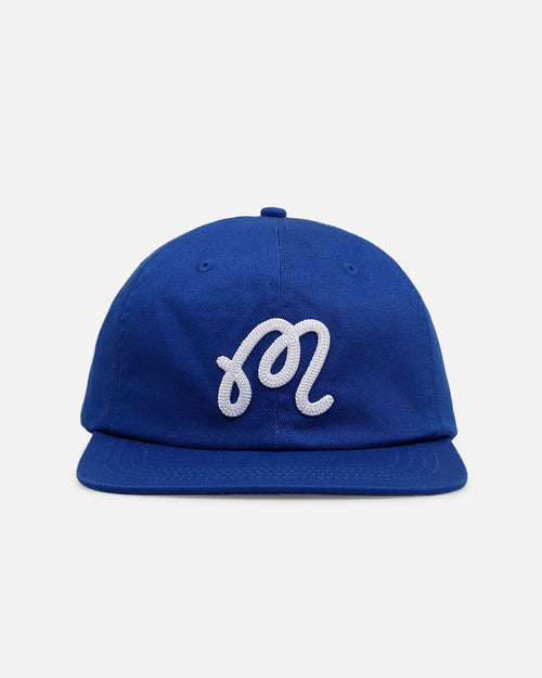 Malbon Script Chainstitch Snapback Blue