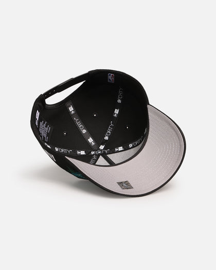New Era Charlotte Hornets 'Aqua Rose Embroidery' 9FORTY A-Frame Snapback Black/Aqua