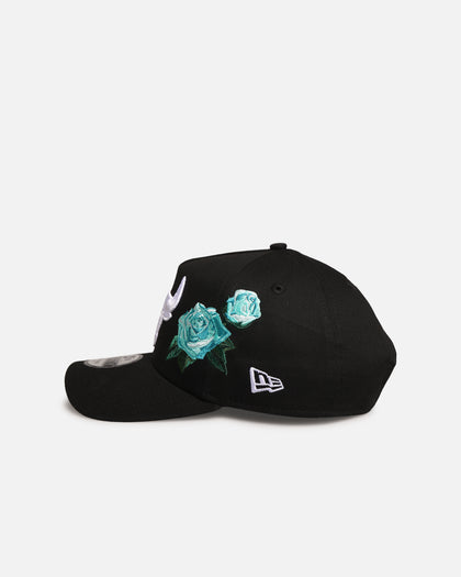 New Era Chicago Bulls 'Aqua Rose Embroidery' 9FORTY A-Frame Snapback Black/Aqua