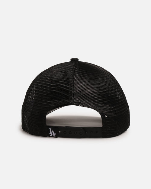 New Era Los Angeles Dodgers 'Distressed' 9FORTY A-Frame Trucker Snapback Black/White