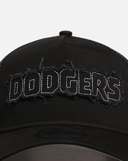 New Era Los Angeles Dodgers 'Distressed' 9FORTY A-Frame Trucker Snapback Black/White