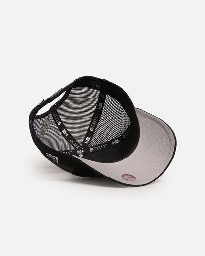 New Era Los Angeles Dodgers 'Distressed' 9FORTY A-Frame Trucker Snapback Black/White