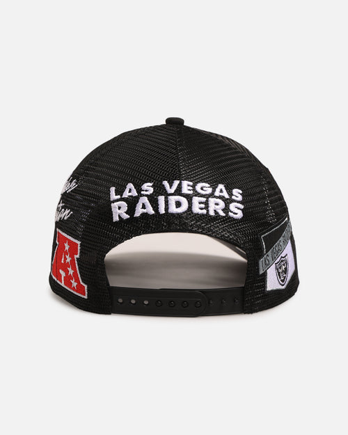 New Era Las Vegas Raiders 'Mesh Crown All Over Logos' 9FORTY A-Frame Snapback Official Team Colour