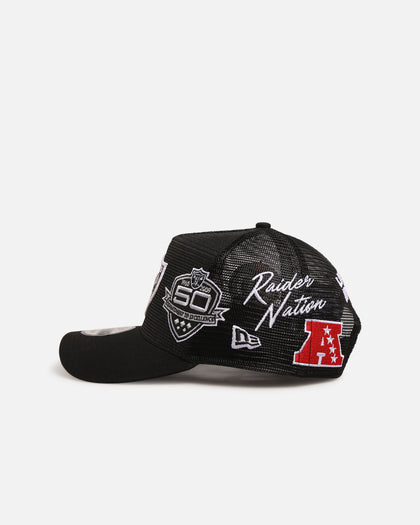New Era Las Vegas Raiders 'Mesh Crown All Over Logos' 9FORTY A-Frame Snapback Official Team Colour