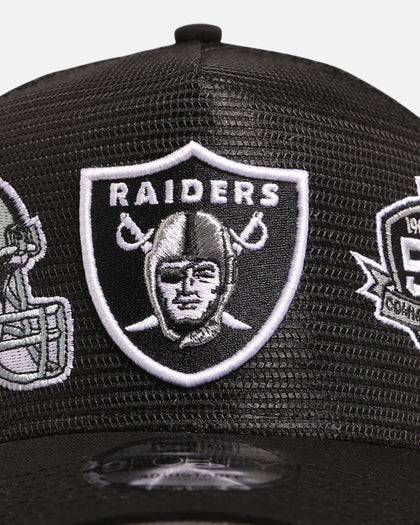 New Era Las Vegas Raiders 'Mesh Crown All Over Logos' 9FORTY A-Frame Snapback Official Team Colour