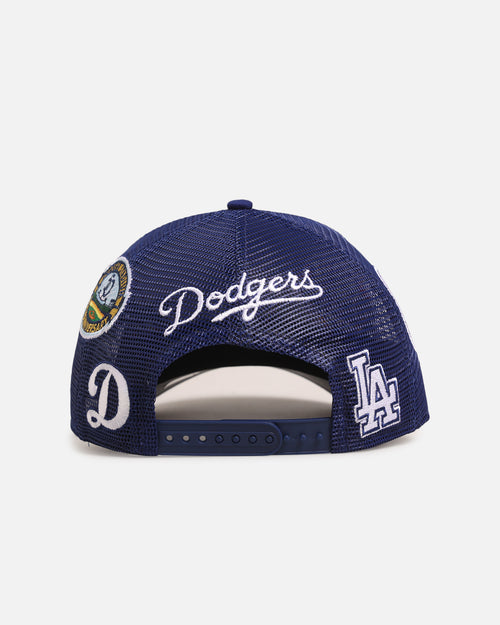 New Era Los Angeles Dodgers 'Mesh Crown All Over Logos' 9FORTY A-Frame Snapback Official Team Colour