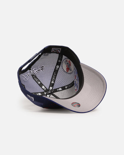 New Era Los Angeles Dodgers 'Mesh Crown All Over Logos' 9FORTY A-Frame Snapback Official Team Colour