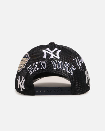 New Era New York Yankees 'Mesh Crown All Over Logos' 9FORTY A-Frame Snapback Official Team Colour