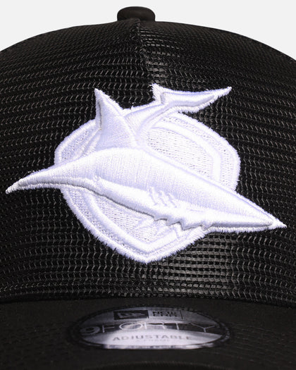 New Era Cronulla Sutherland Sharks 'NRL Mesh Crown' 9FORTY A-Frame Trucker Snapback Black