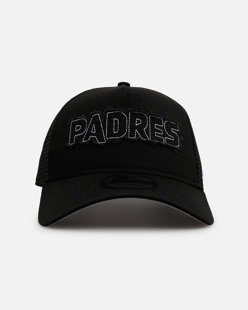 New Era San Diego Padres 'Distressed' 9FORTY A-Frame Trucker Snapback Black/White