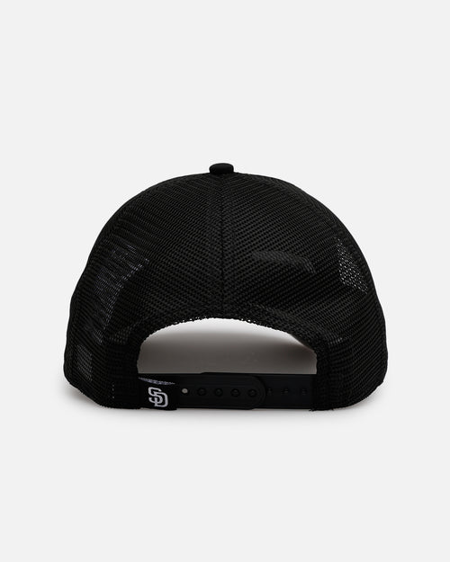 New Era San Diego Padres 'Distressed' 9FORTY A-Frame Trucker Snapback Black/White