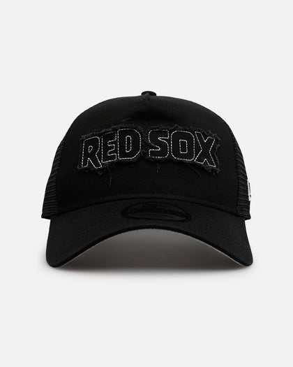 New Era Boston Red Sox 'Distressed' 9FORTY A-Frame Trucker Snapback Black/White