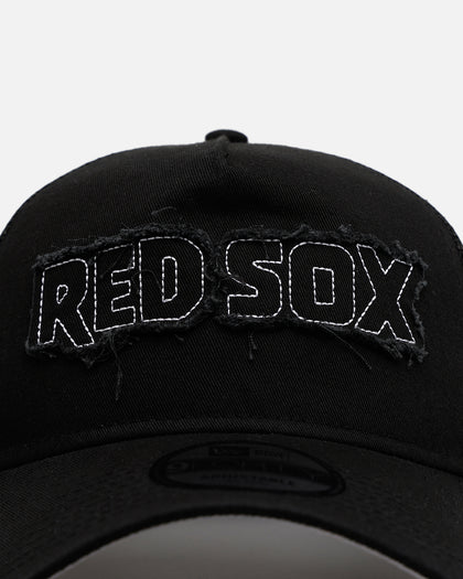 New Era Boston Red Sox 'Distressed' 9FORTY A-Frame Trucker Snapback Black/White