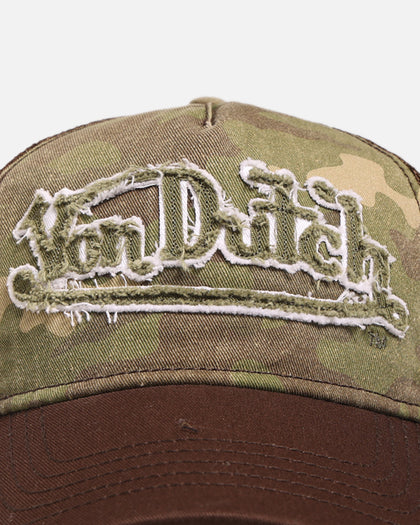 Von Dutch Washed Twill Trucker Snapback Camo