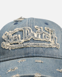 Von Dutch Washed Denim Strapback Hat Light Blue Acidwash