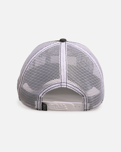 Von Dutch Destroyed Twill Trucker Snapback Washed Black