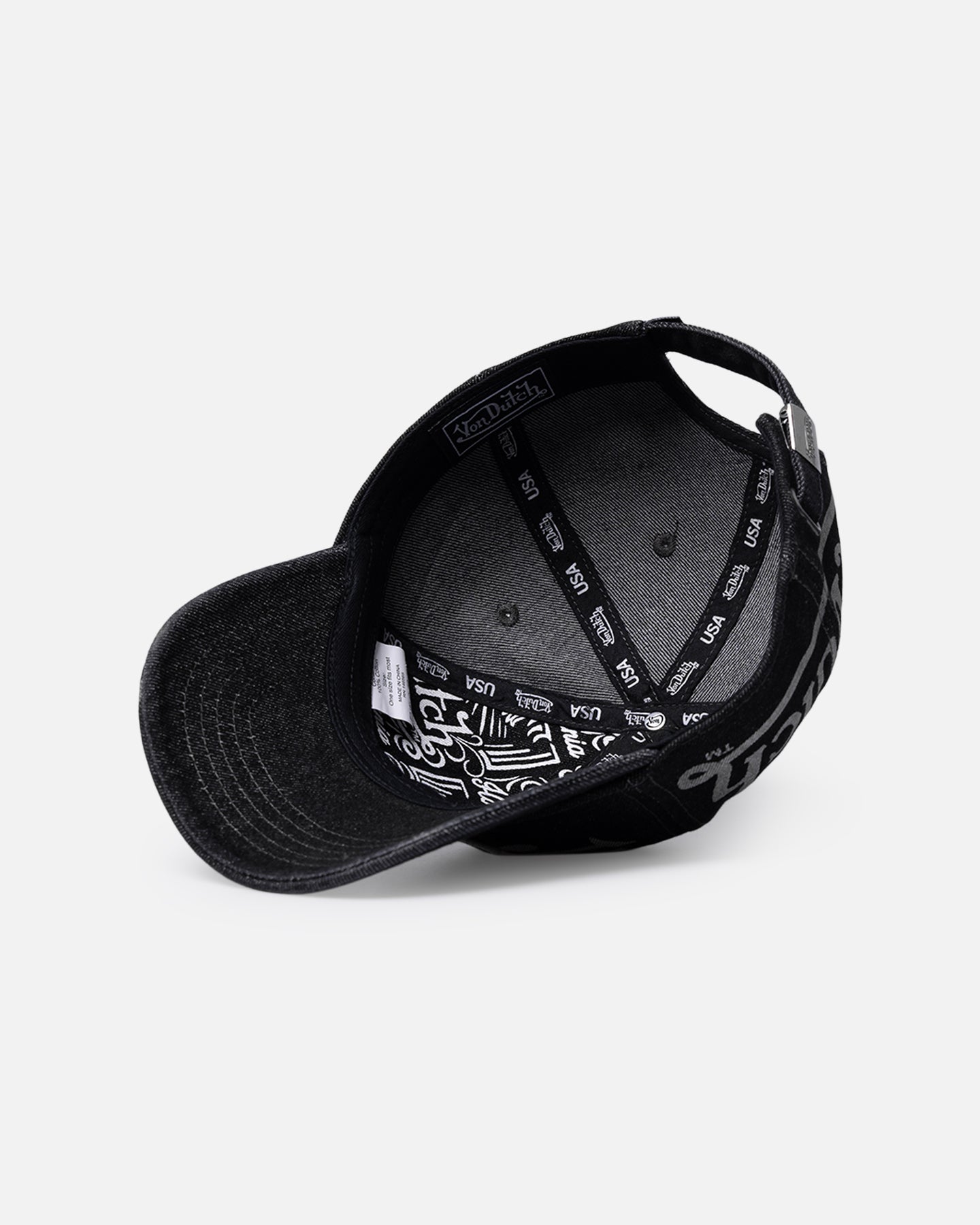 Von Dutch Bleach Oval Dad Strapback Cap Black | Culture Kings