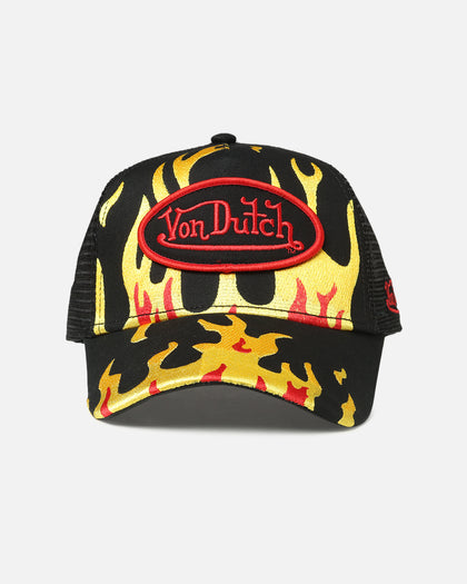 Von Dutch Fire Patch Trucker Snapback Black/Yellow