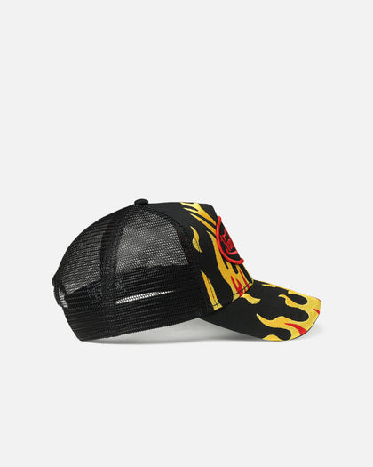 Von Dutch Fire Patch Trucker Snapback Black/Yellow
