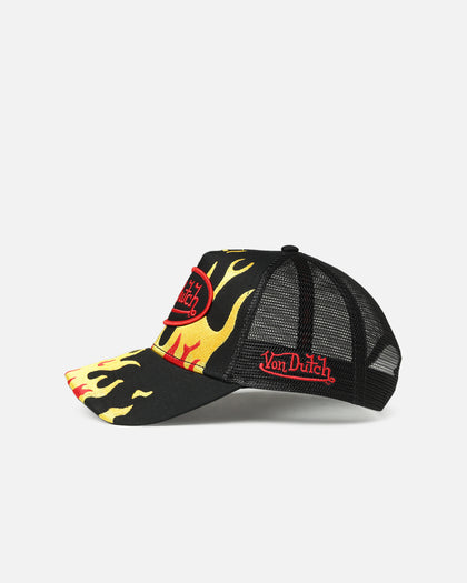 Von Dutch Fire Patch Trucker Snapback Black/Yellow