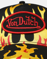 Von Dutch Fire Patch Trucker Snapback Black/Yellow