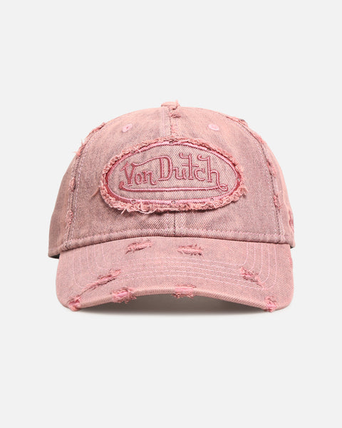 Von Dutch Overdye Wash Dad Strapback Cap Pink | Culture Kings