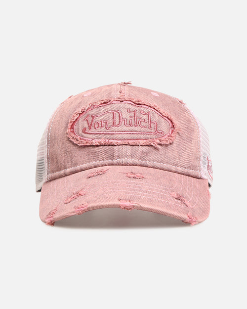 Von Dutch Overdye Wash Trucker Snapback Pink